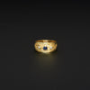 Ring aus Gelbgold mit Safir und Brillanten