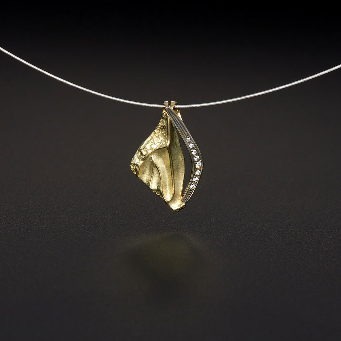 Anhänger Stein | Brillanten | 585 Gelb- und Weißgold