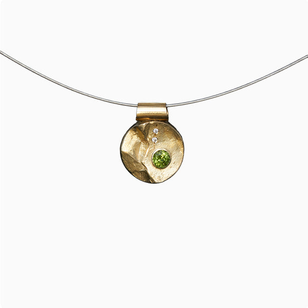 Anhänger Berge | Turmalin & Brillant | 585 Gelbgold