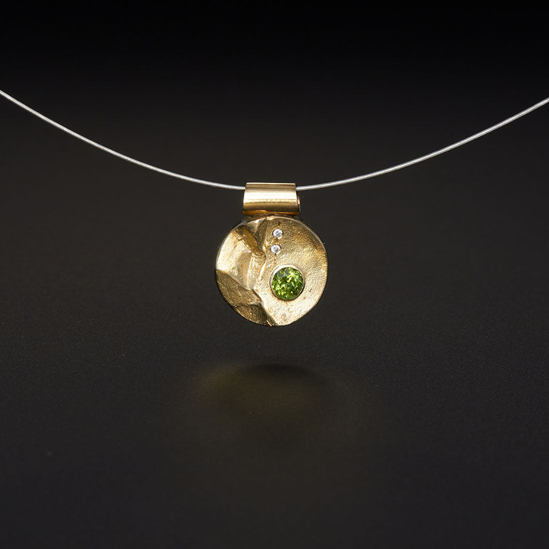 Anhänger Berge | Turmalin & Brillant | 585 Gelbgold