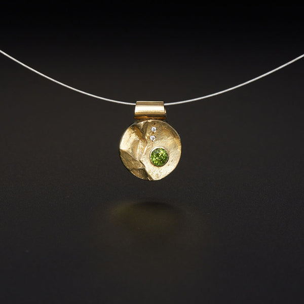 Anhänger Berge | Turmalin & Brillant | 585 Gelbgold