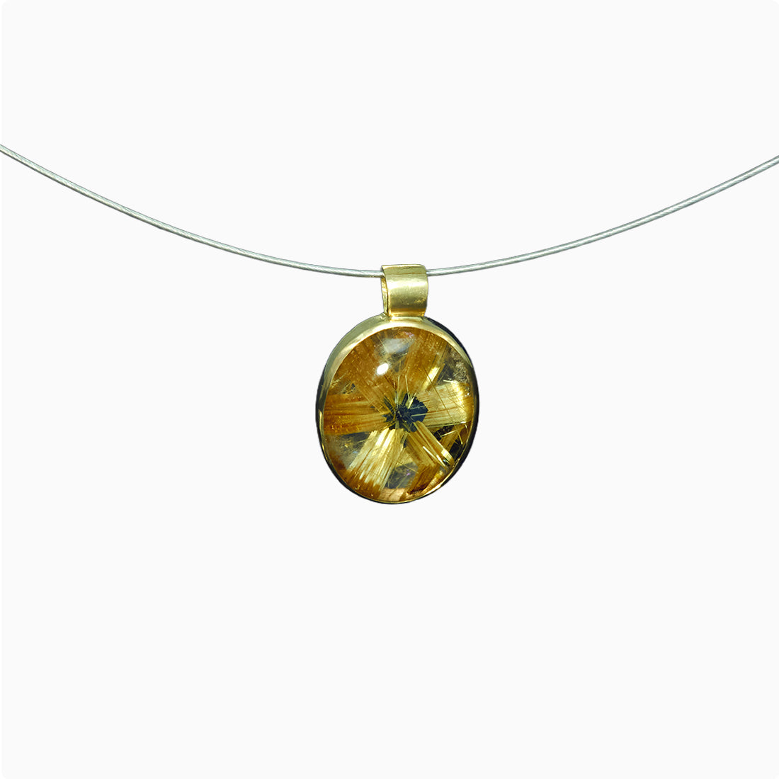 Anhänger | Rutilquarz | 585 Gelbgold