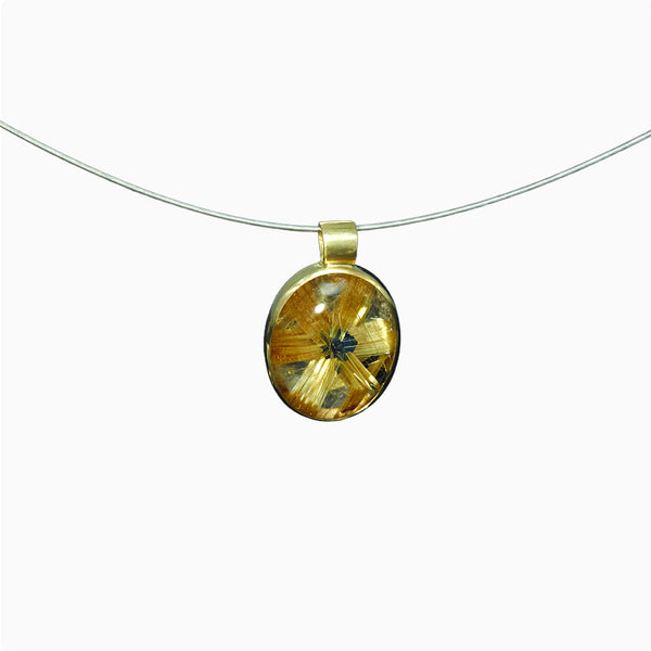 Anhänger | Rutilquarz | 585 Gelbgold