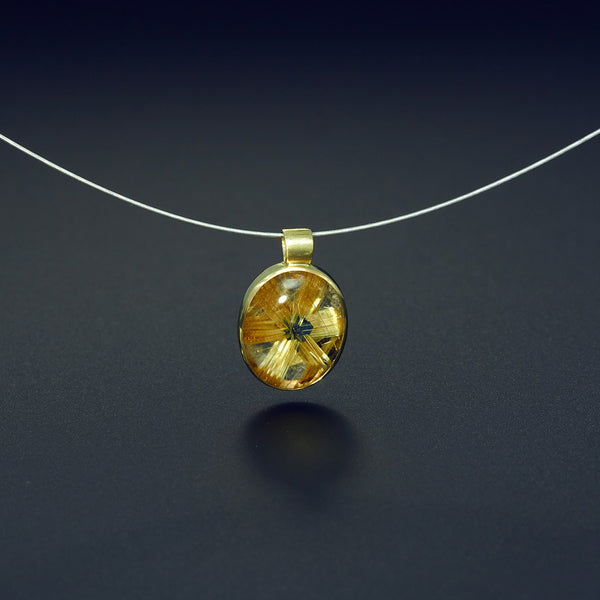Anhänger | Rutilquarz | 585 Gelbgold