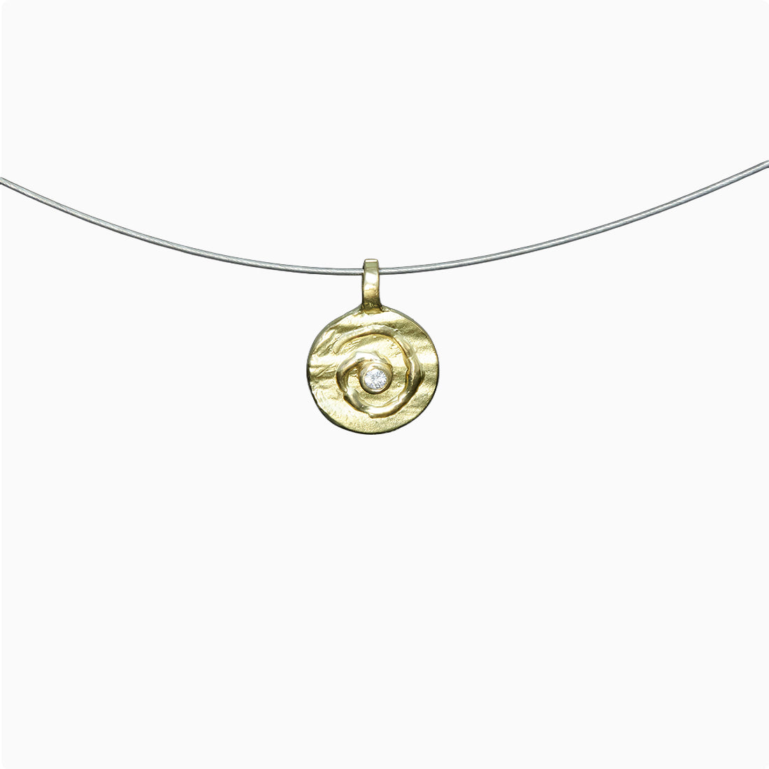 Kettenanhänger | Spirale & Brillant | 585 Gelbgold