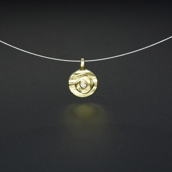 Kettenanhänger | Spirale & Brillant | 585 Gelbgold