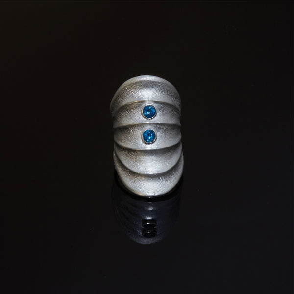 Ladyfinger-Ring XL | Doppel-Topas | 925 Sterlingsilber