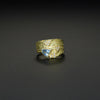 Schuppenring | Aquamarin & Brillanten | 585 Gelbgold