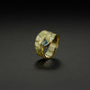 Schuppenring | Aquamarin & Brillanten | 585 Gelbgold