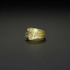 Schuppenring | Aquamarin & Brillanten | 585 Gelbgold