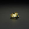 Schuppenring | Aquamarin & Brillanten | 585 Gelbgold
