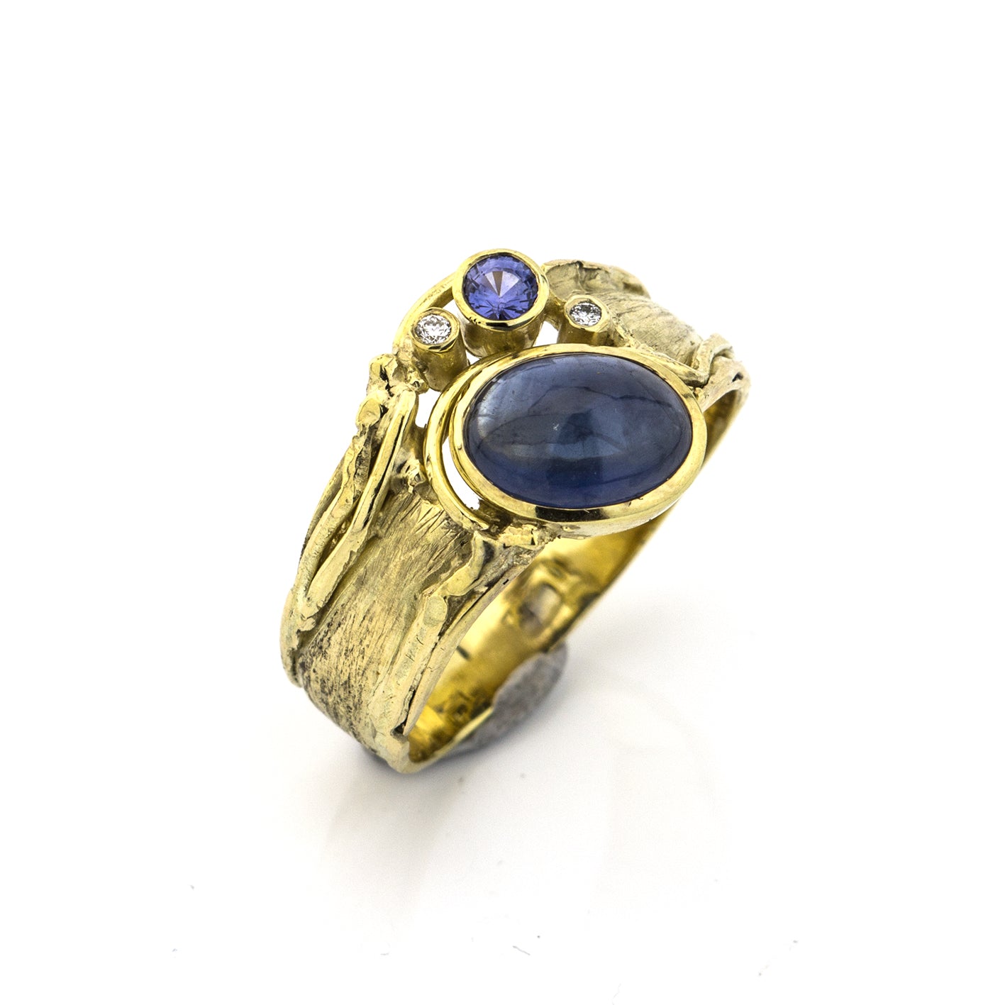 Ring 'Lava' | Safire & Brillanten | 585 Gelbgold
