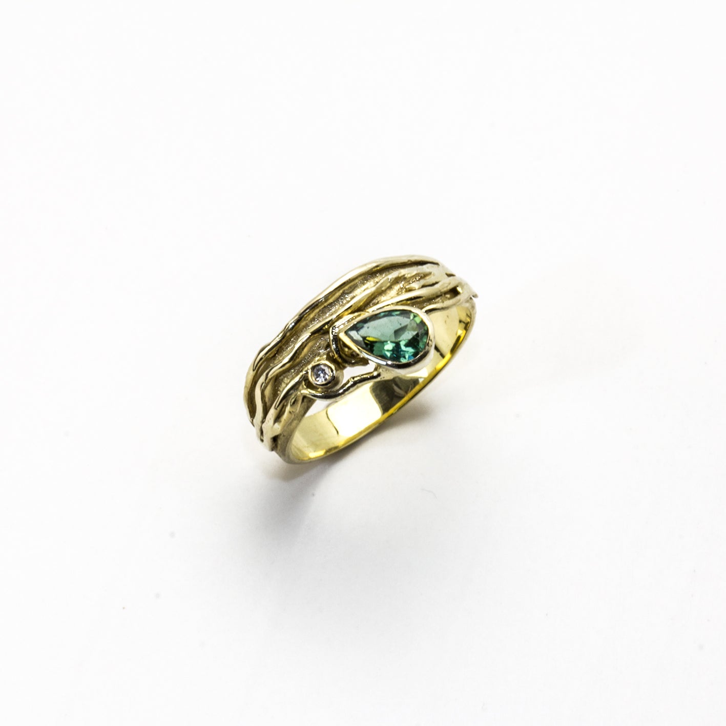 Ring | Turmalin & Brillant | 585 Gelbgold