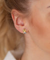 Ohrstecker 'Gefaltet' | Aquamarine | 585 Gelbgold
