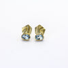 Ohrstecker 'Gefaltet' | Aquamarine | 585 Gelbgold