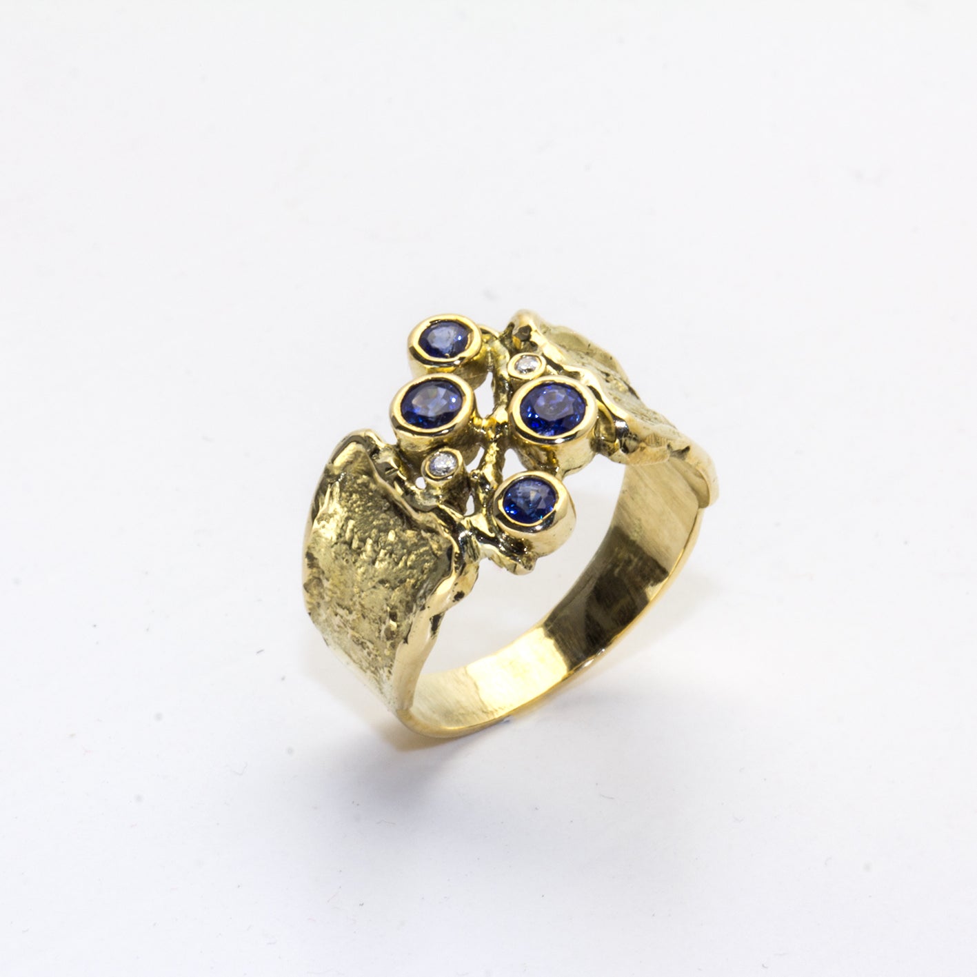 Ring | Safire & Brillanten | 585 Gelbgold