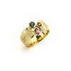 Gelbgoldring mit Turmalinen und Brillanten