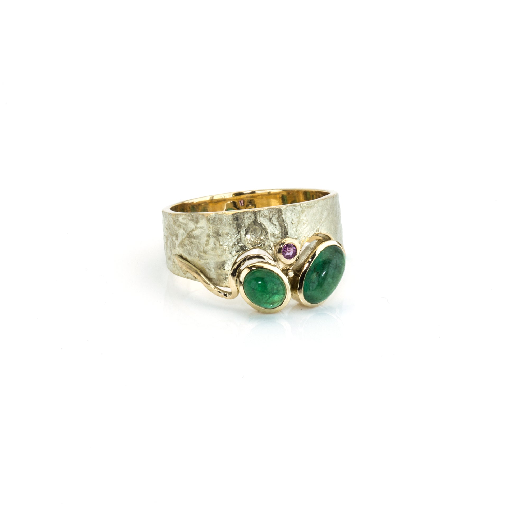 Ring | Smaragde & Rubin | 585 Gelbgold