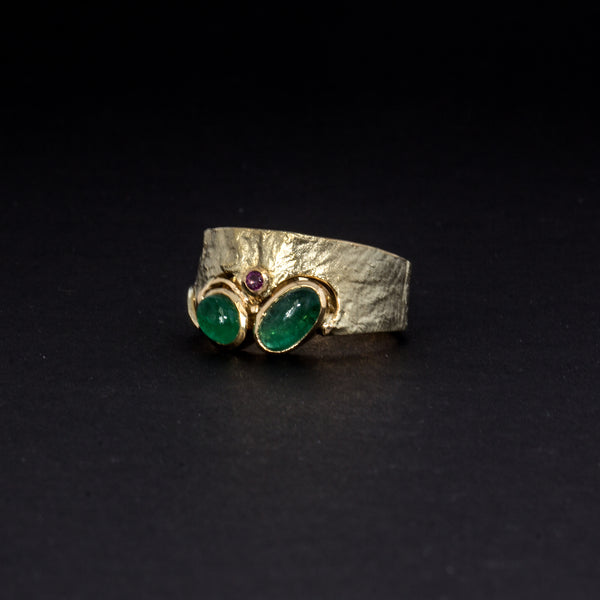 Ring | Smaragde & Rubin | 585 Gelbgold