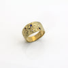Ring 'Vulkan' aus Gelbgold mit Safiren und Brillant
