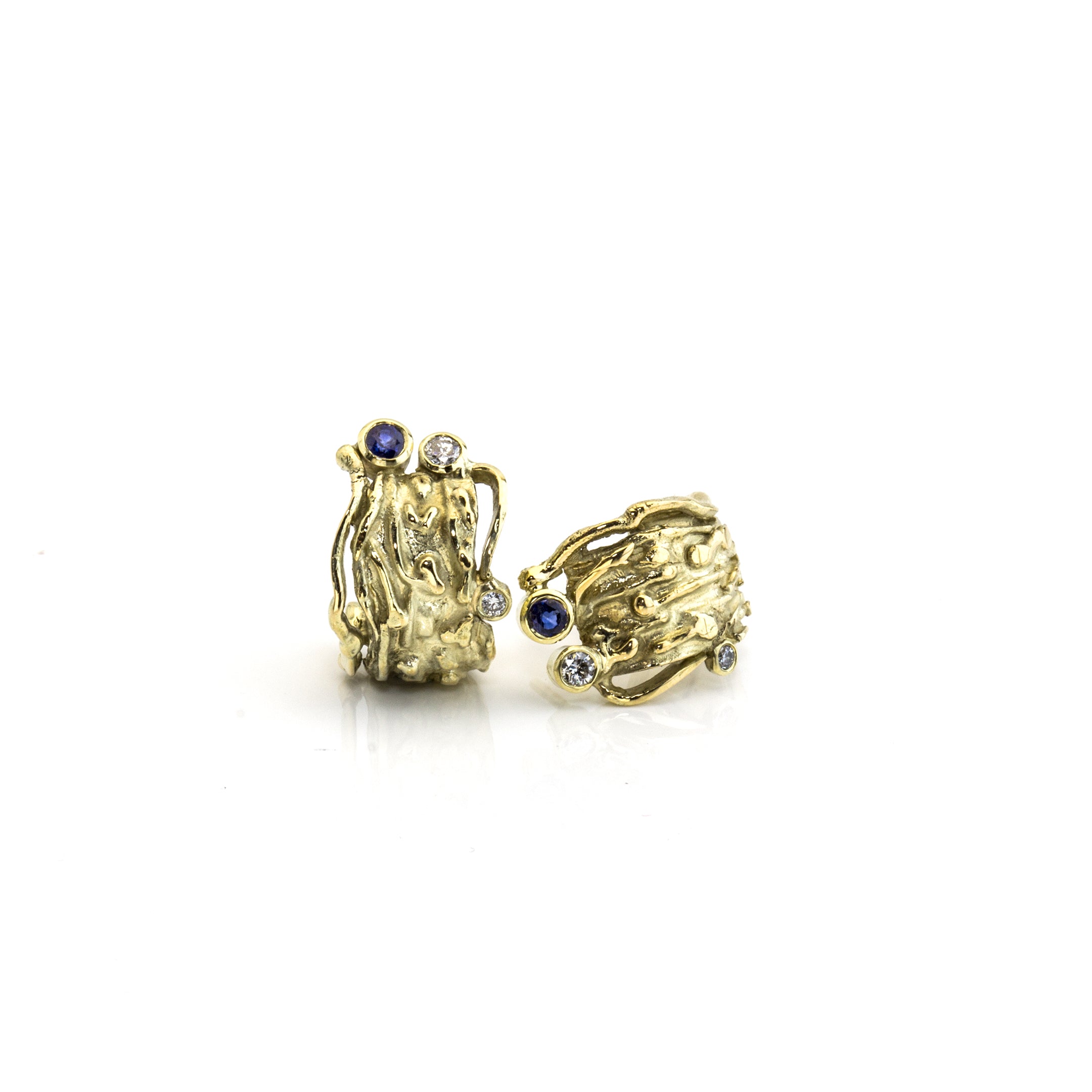 Creolen | Safire & Brillanten | 585 Gelbgold