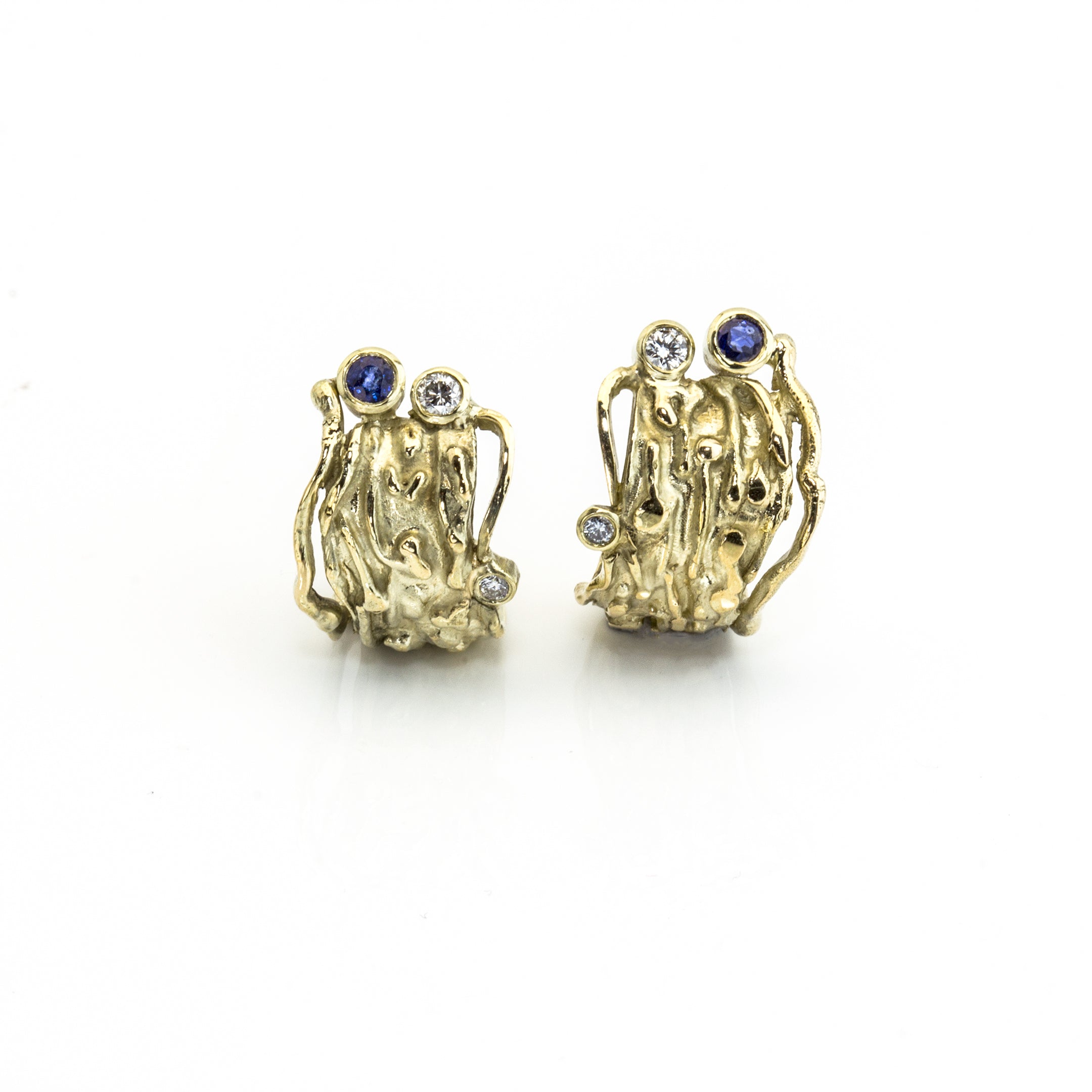 Creolen | Safire & Brillanten | 585 Gelbgold
