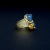 Gelbgoldring mit  Safiren & Brillanten
