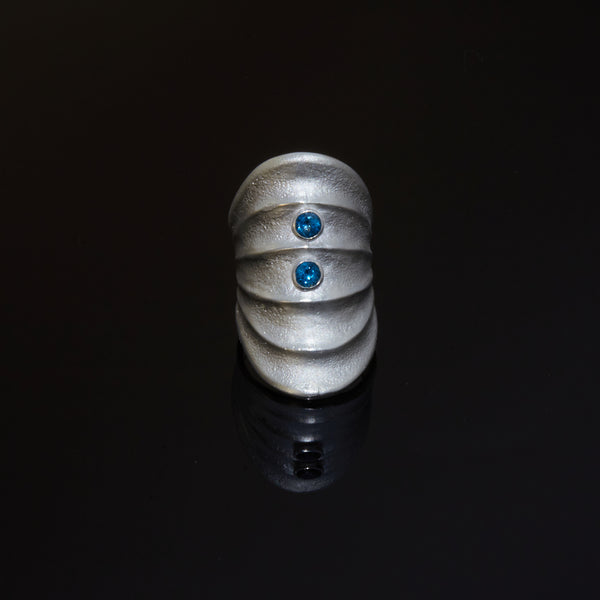 Ladyfinger-Ring 'XL' mit zwei Topasen, aus Sterling Silber