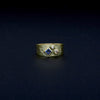 Gelbgoldring mit Safir & Brillant