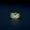 Ring 'Vulkan' aus Gelbgold mit Aquamarin Brillanten