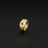 Ring aus Gelbgold mit Safir und Brillanten