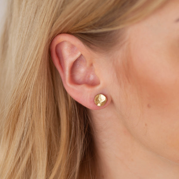 Ohrstecker 'Berge', ca. 11mm, aus Gelbgold