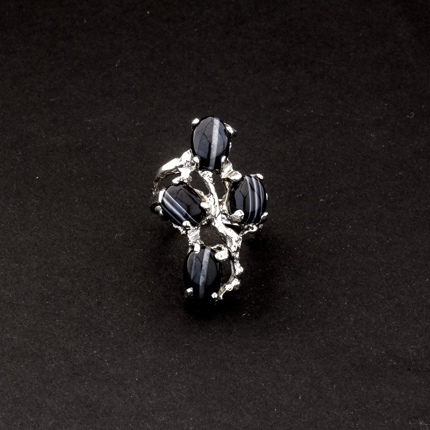 Ring, 33x19mm | Achat | 585 Weißgold