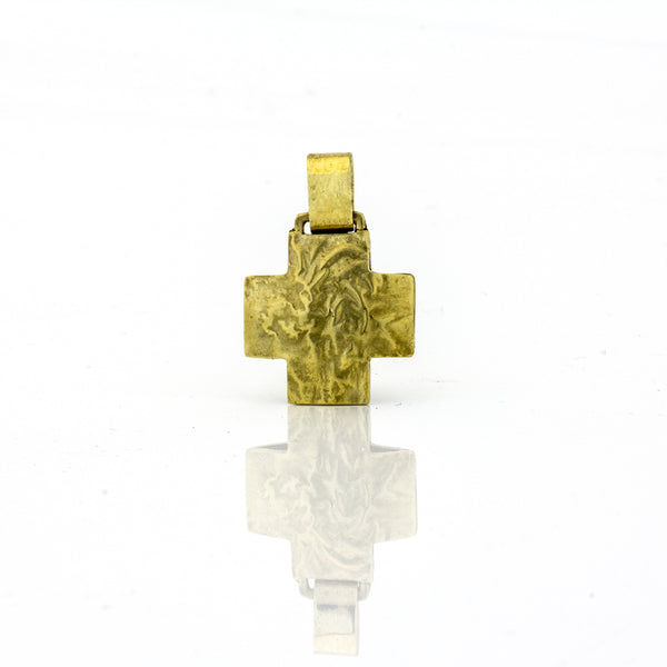 Kreuzanhänger 'Lava' aus Gelbgold