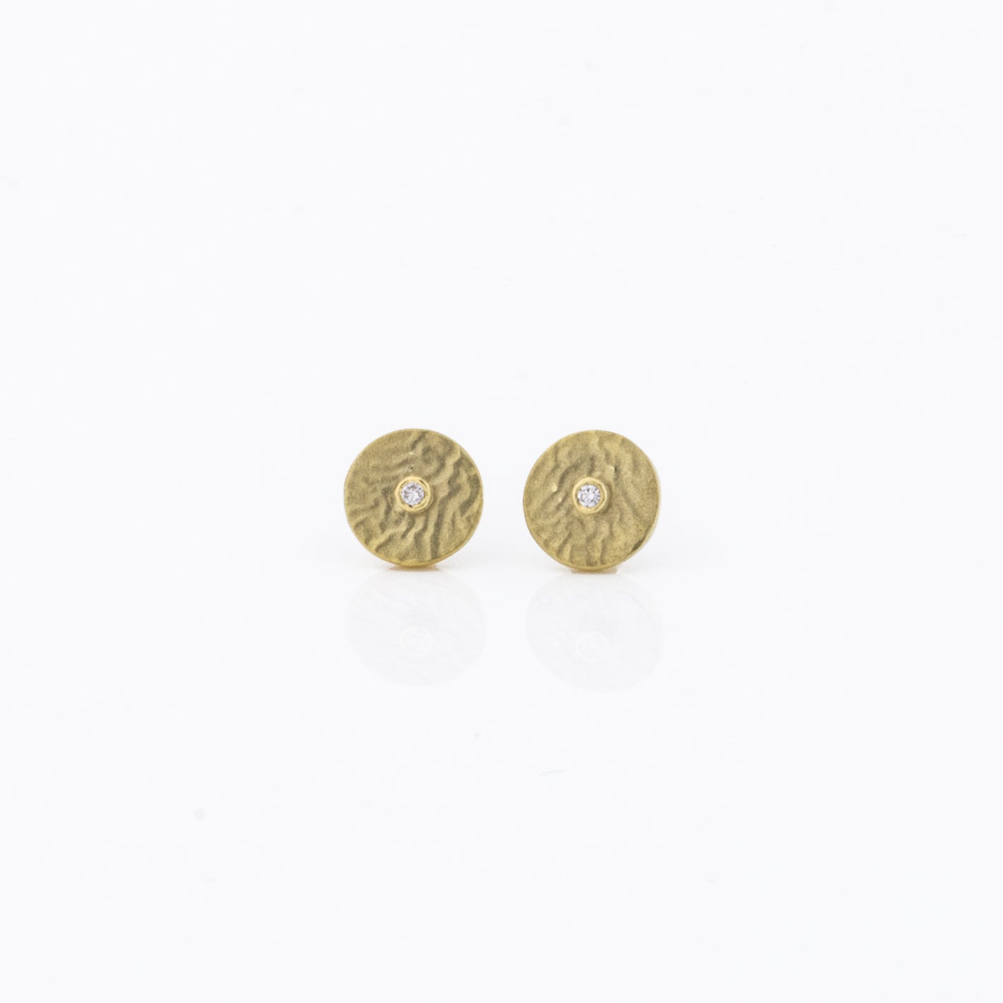 Ohrstecker 'Lava', ca.8mm, aus Gelbgold mit Brillant