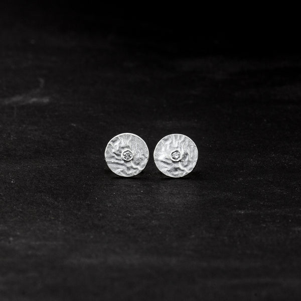Ohrstecker 'Lava', ca.8mm, aus Sterlimg Silber mit Brillant