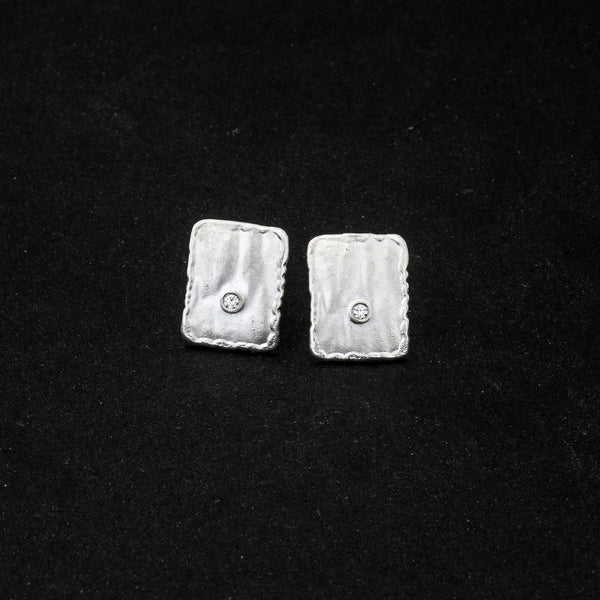 Ohrstecker 'Lava' aus Sterling Silber mit Brillant