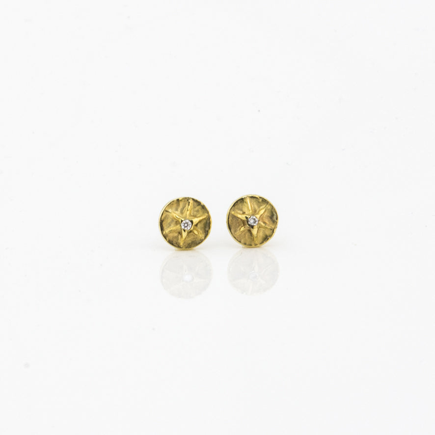 Ohrstecker 'Vulkan', 7,5mm | Brillant | 585 Gelbgold