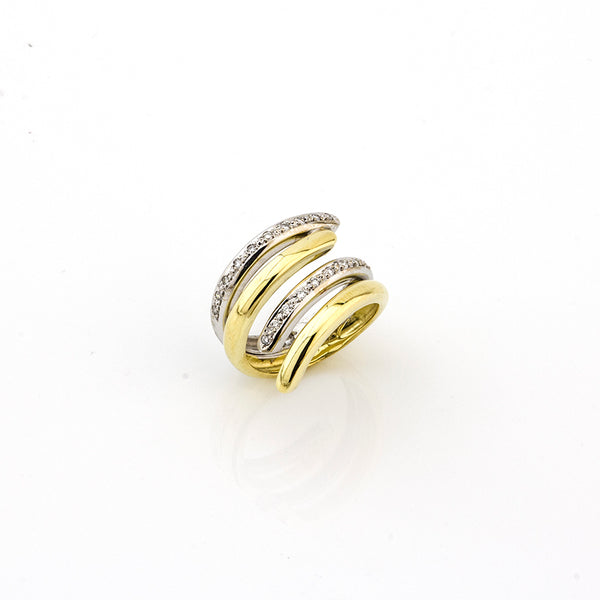 Ring Gelbgold-Weißgold mit Brillanten