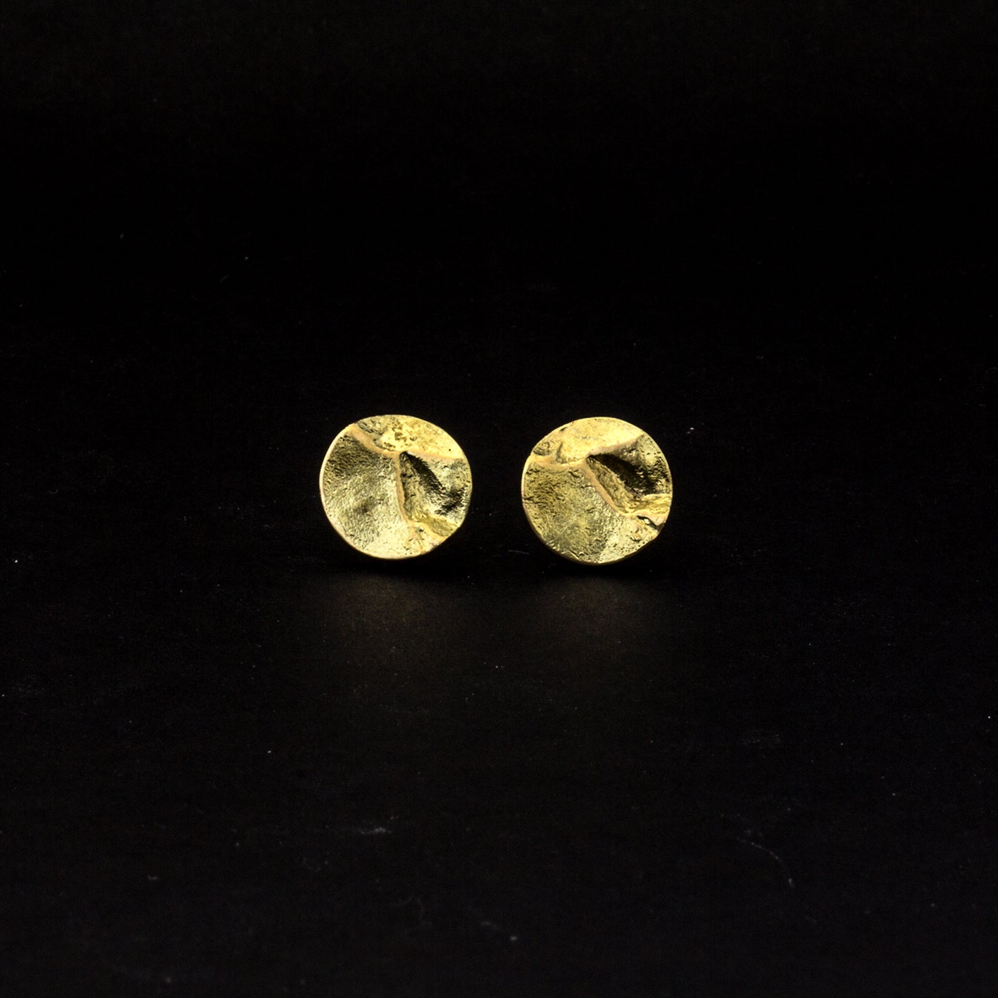 Ohrstecker 'Berge', ca. 11mm, aus Gelbgold