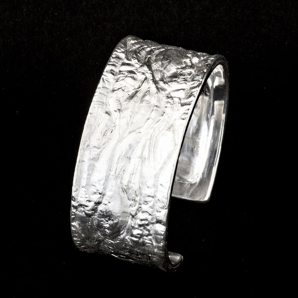 Armreif 'Baumrinde' aus Sterling Silber