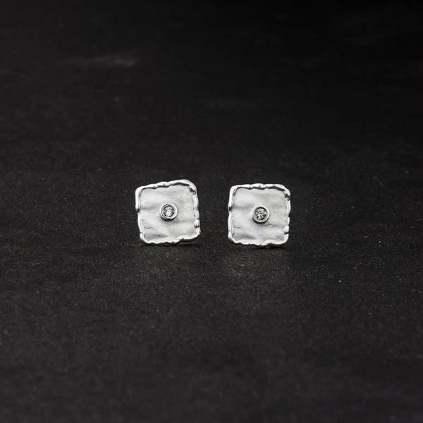 Ohrstecker 'Lava' aus Sterling Silber mit Brillant