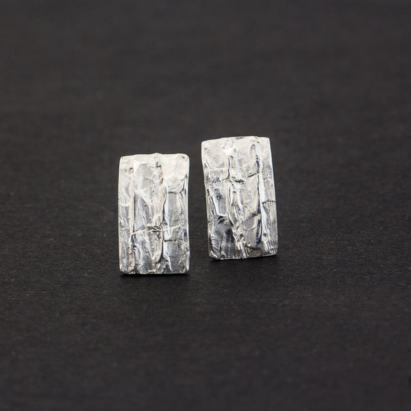 Ohrstecker 'Baumrinde' aus Sterling Silber