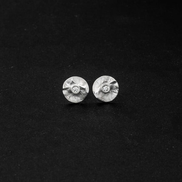 Ohrstecker 'Berge' aus Sterling Silber mit Brillant
