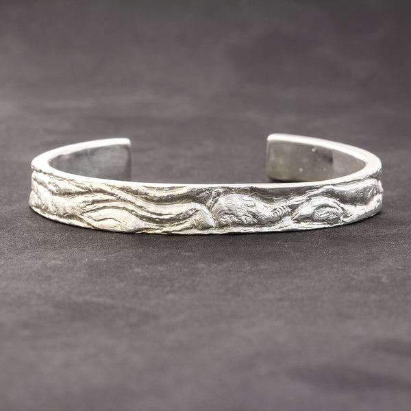 Armreif 'Baumrinde' aus Sterling Silber