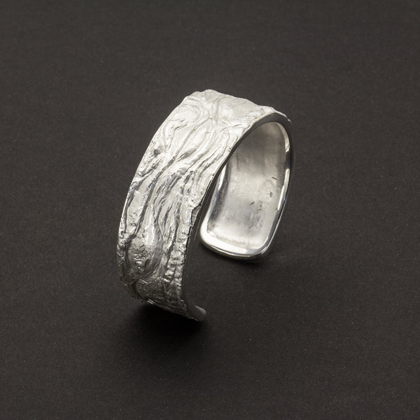 Armreif 'Baumrinde' aus Sterling Silber